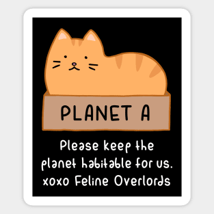 Orange Cat - Habitable Planet (Black) Sticker